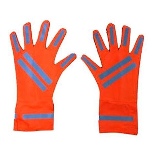 Orange Reflective Hand Gloves, Finger Type: Full Fingered