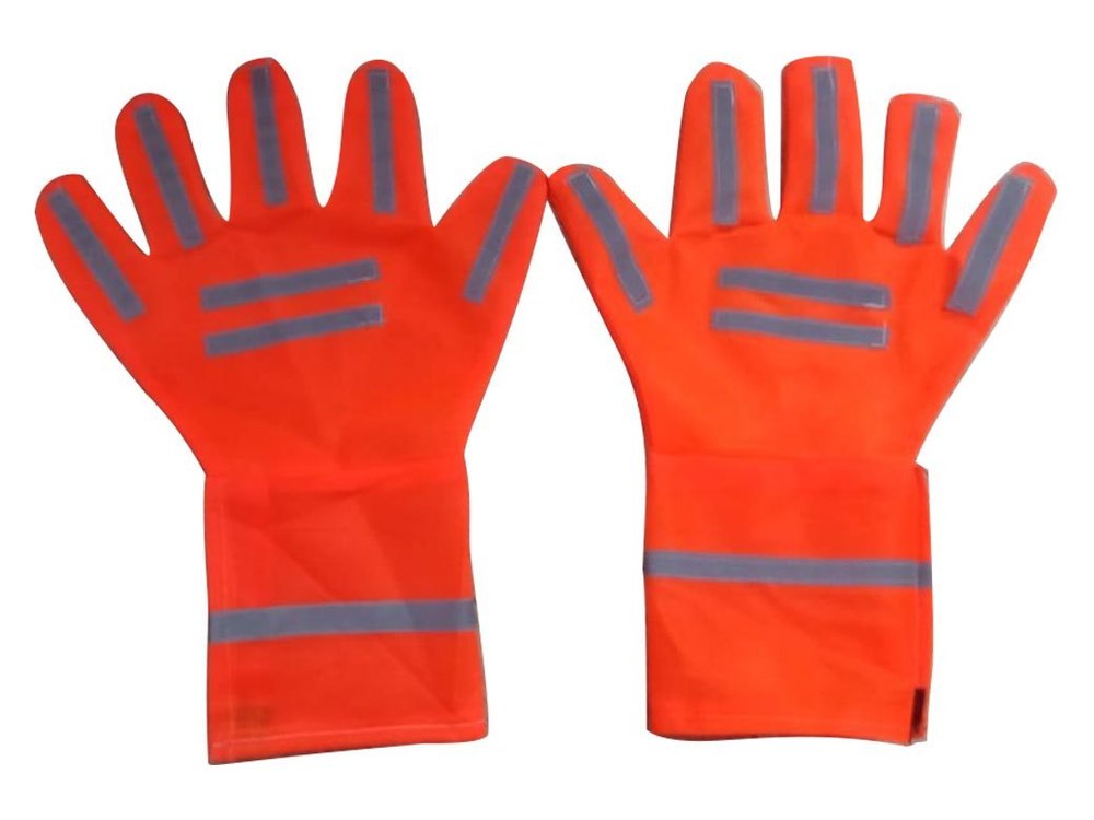 Orange Industrial Reflective Safety Gloves