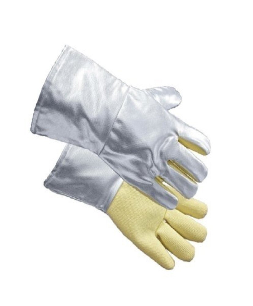 SILVER AND PALM YELLOW Kevlar Aluminized Hand Gloves, Model Name/Number: SSS-00041