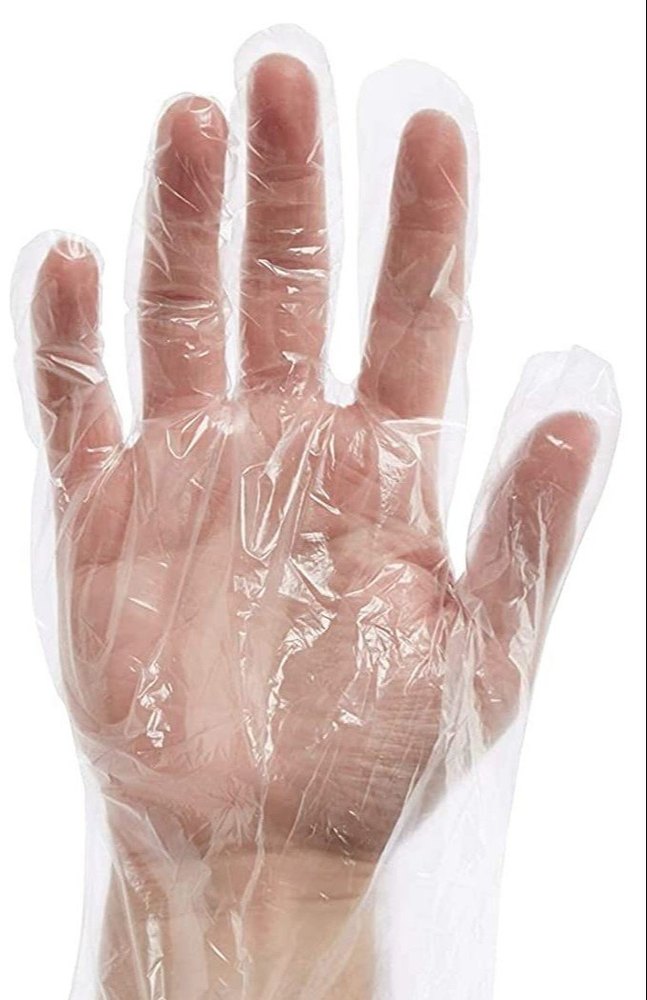 Transparent PU Poly Gloves, Size: Medium