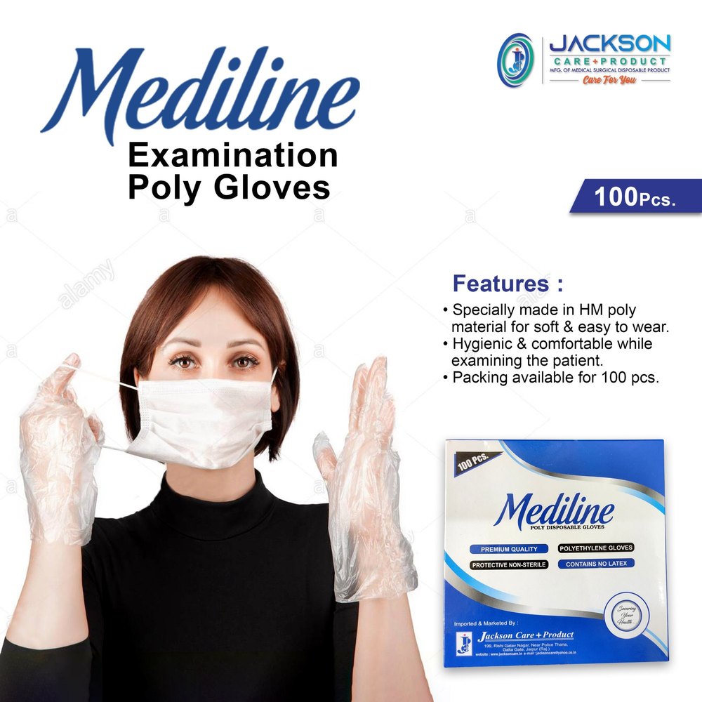 Non-Sterile CE Examination Poly Glove, For Hospital