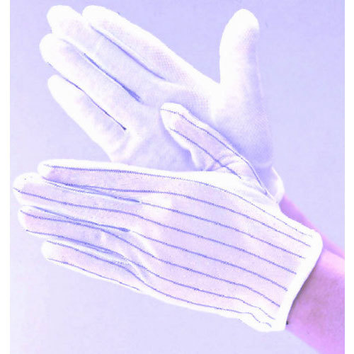 PB Statclean White ESD PVC Dotted Gloves, Size: Large, for Industrial