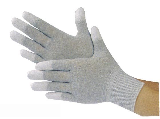 White & Grey Colour Carbon Fiber PU Coated Gloves, Size: Free Size, 1-5 Inches