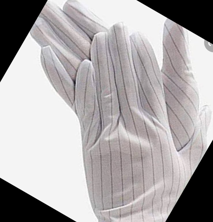 White KK ESD Dotted Hand Gloves, For Laboratories, Size: Medium