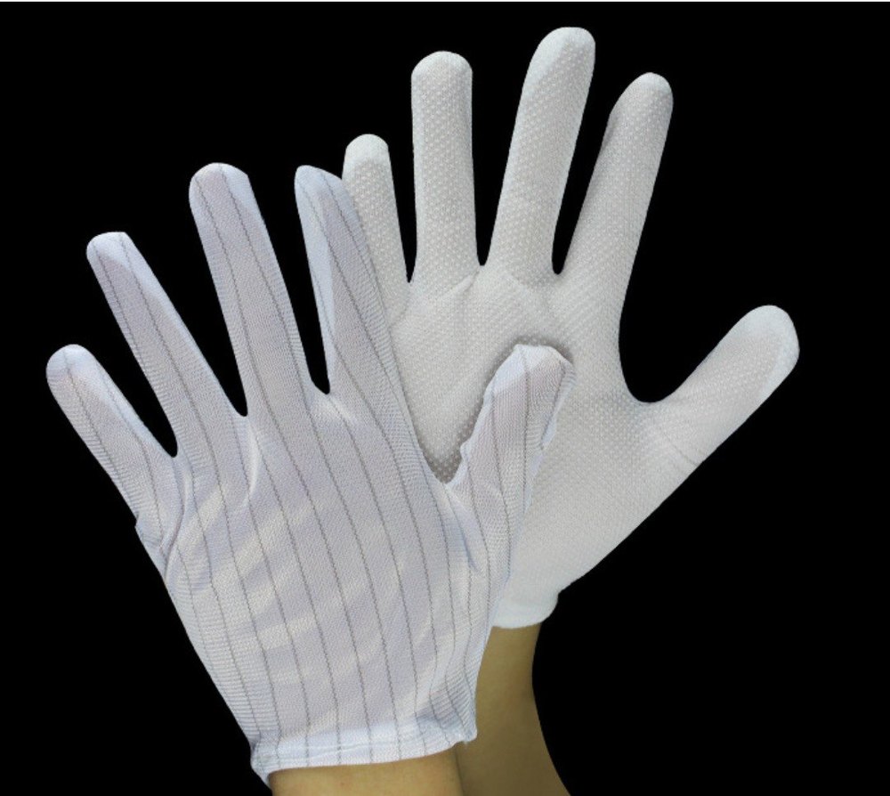 White Nylon ESD Dotted Gloves, For Laboratories, Size: Free Size