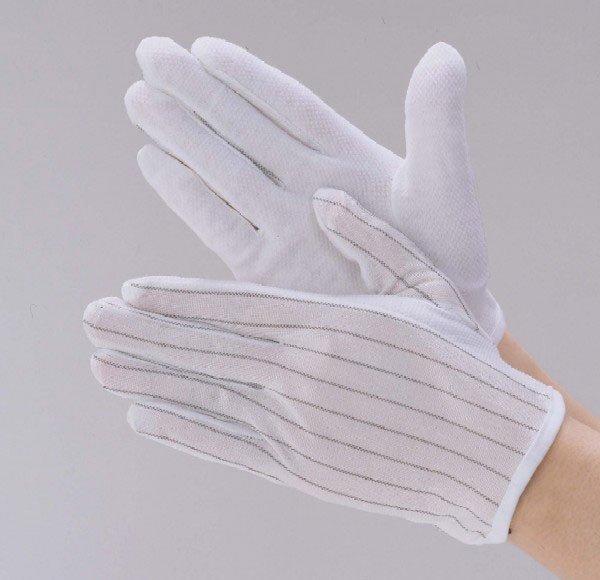 White Fabric ESD Dotted Gloves, For Laboratories, Size: Large