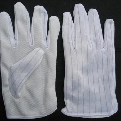 White Esd Safe Dotted Gloves, For Laboratories