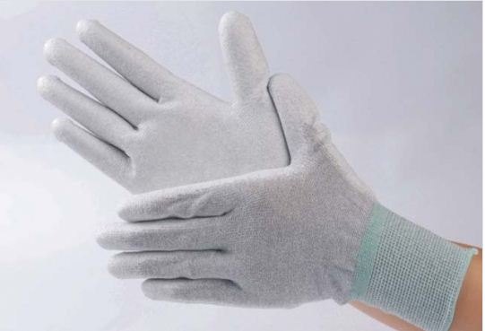 Plain Gray ESD/ Anti-Static Palm Fit Gloves, for Industry/Material Handling/Assembly
