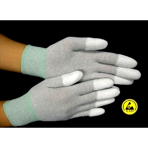 Gray ESD PU COTTED Hand Gloves
