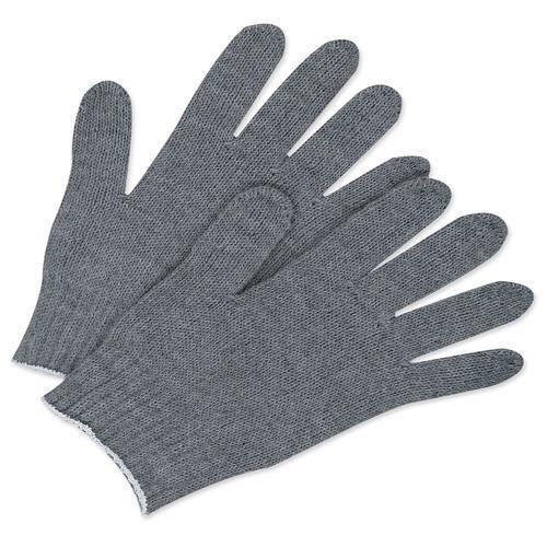 Gray Cotton String Knit Gloves, Size: Medium