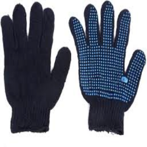 Blue Knitted Dotted Gloves