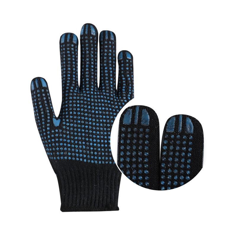 Knitted Blue & White Dotted. Gloves, Size: Free Size