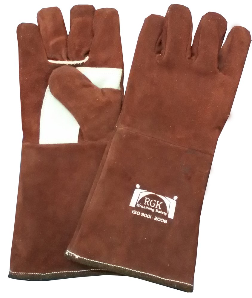 Brown Leather(Buff/Split/Chrome) Welding Gloves, Model: RGK