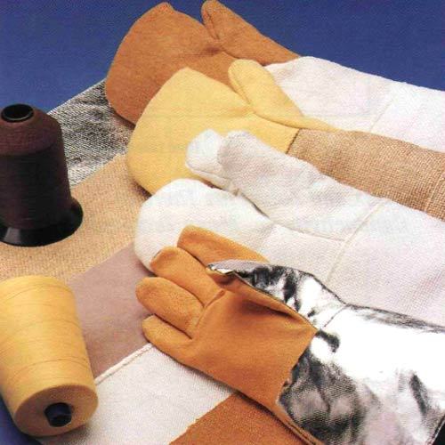 Yellow Aramid Fiber Fire Resistant Gloves, Size: Medium