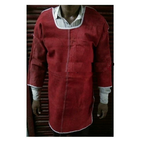 Maroon Leather Back Open Jacket