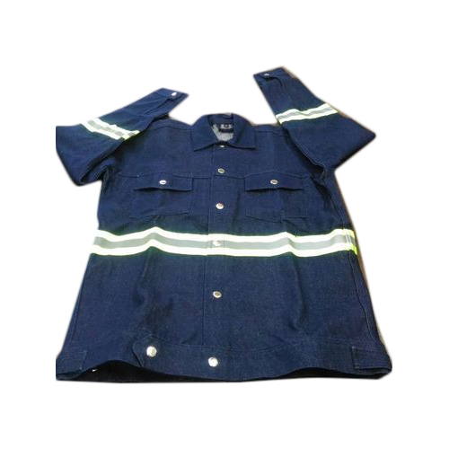 Blue Cotton Safety Denim Jacket