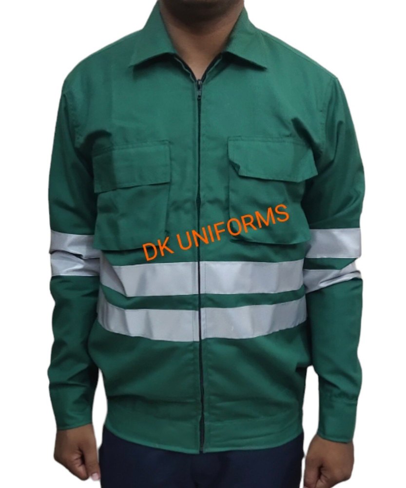 DK UNIFORMS Full Sleeves Green worker jacket, For Construction