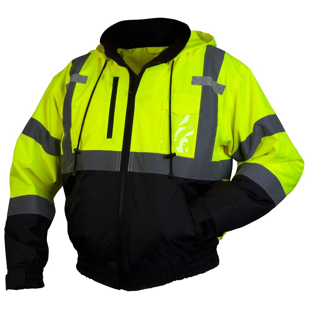 Full Sleeves Unisex High Visibility Jackets Safety Jacket, For Construction, Size: Large