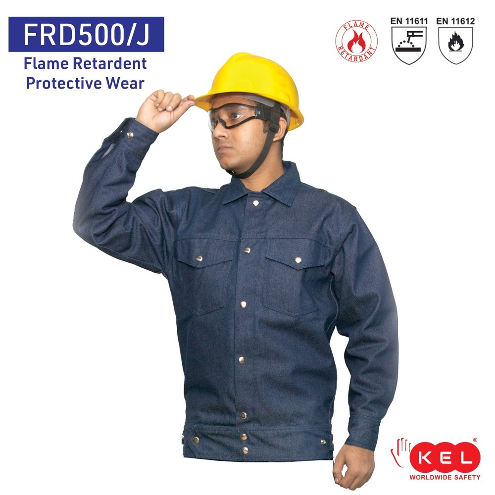 KEL Navy Blue Fire Retardant Jacket FRD500/J, For Welding, Machine wash