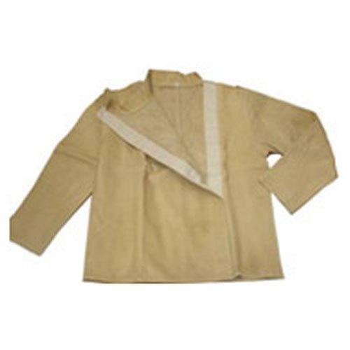 Plain Full Grain Beige Full Sleeve Leather Welding Jacket, Size: Large
