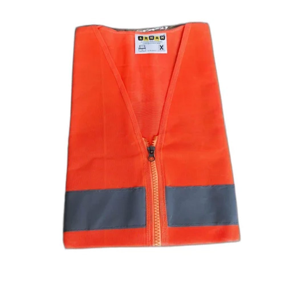 Full Sleeves Polyester Neon Orange Safety Fire Jacket, For Traffic Control, Size: Medium