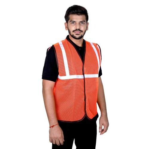 Polyester Orange Fire Safety Jacket