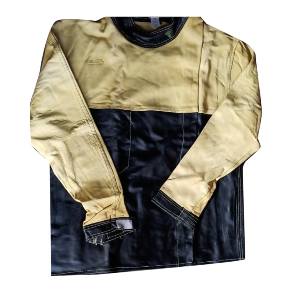 Full Sleeves Plain Leather Safety Jacket, For Construction