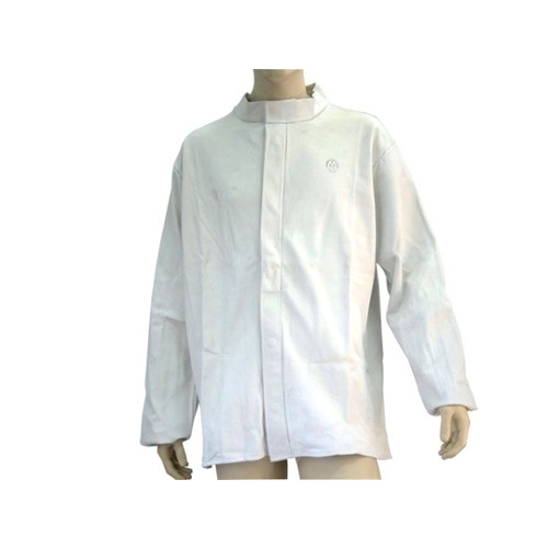 White Plain Leather Safety Jacket