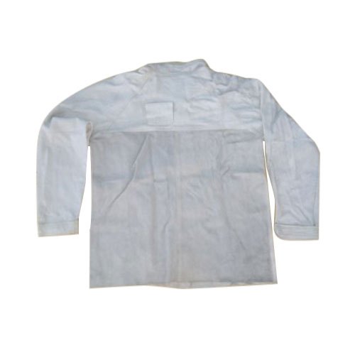 Full Sleeves White Industrial Leather Safety Jacket