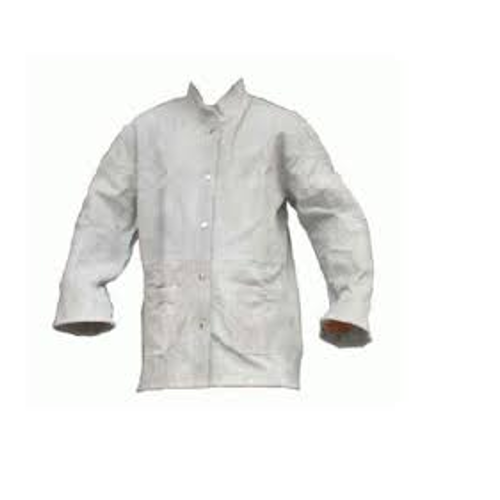 White Plain Leather Safety Jacket