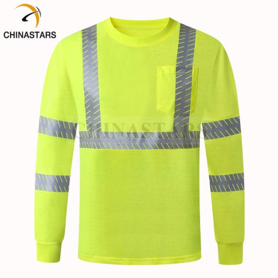 Warnmat Poly cotton Green Reflective T-shirt Full sleeves