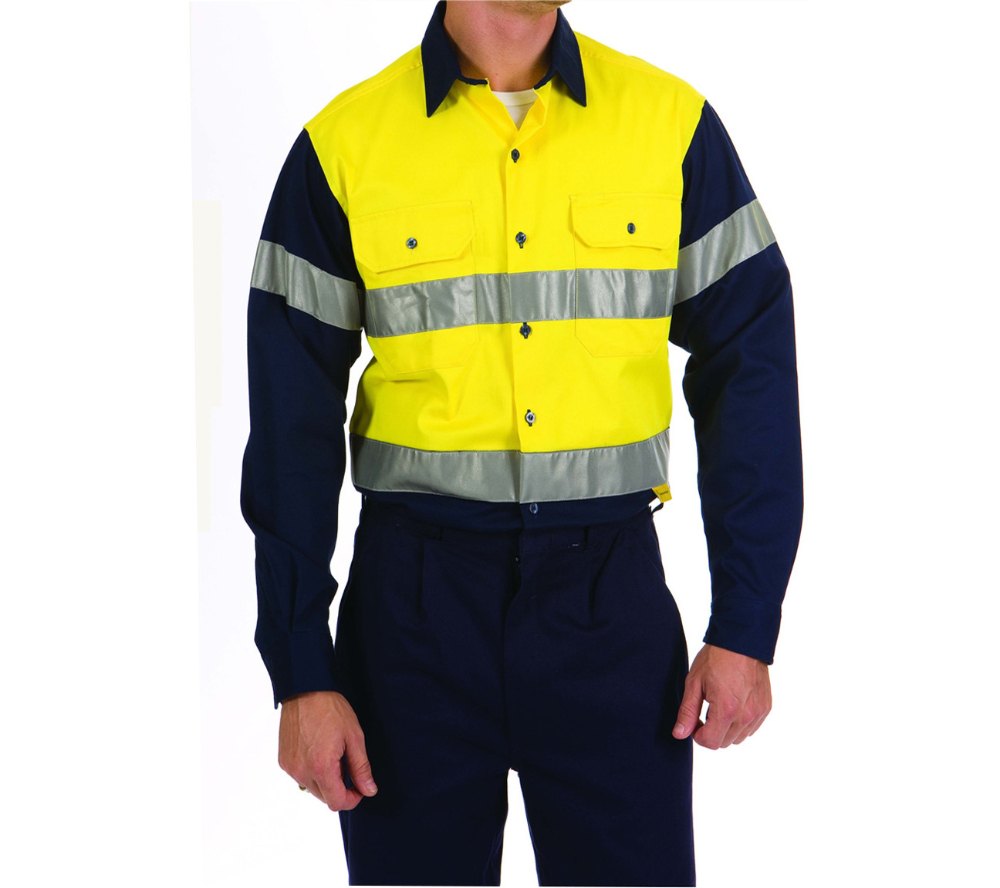 Luminous Yellow- Navy MC-006 Tone Work Wear Shirts