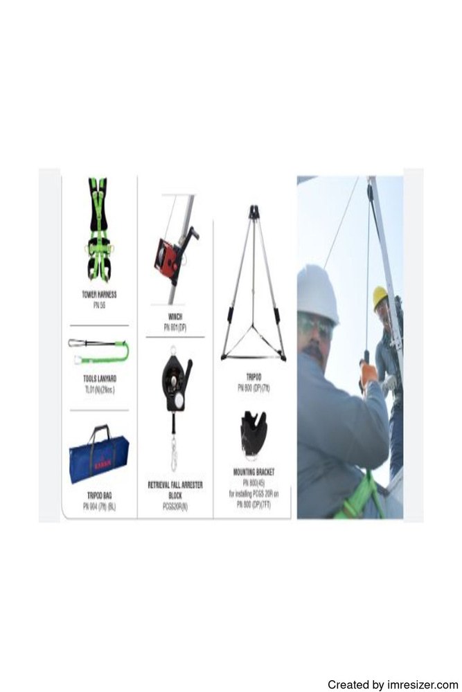 Personal Safety Triangle Tripod Winch For Confined Space Entry Kit, For Industrial, Model Name/Number: KTI15004002CSKT