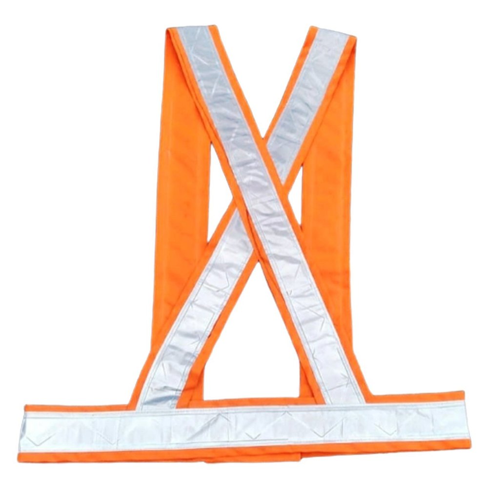 Orange Polyester 120GSM Reflective Cross Belt jacket, For Fall Protection