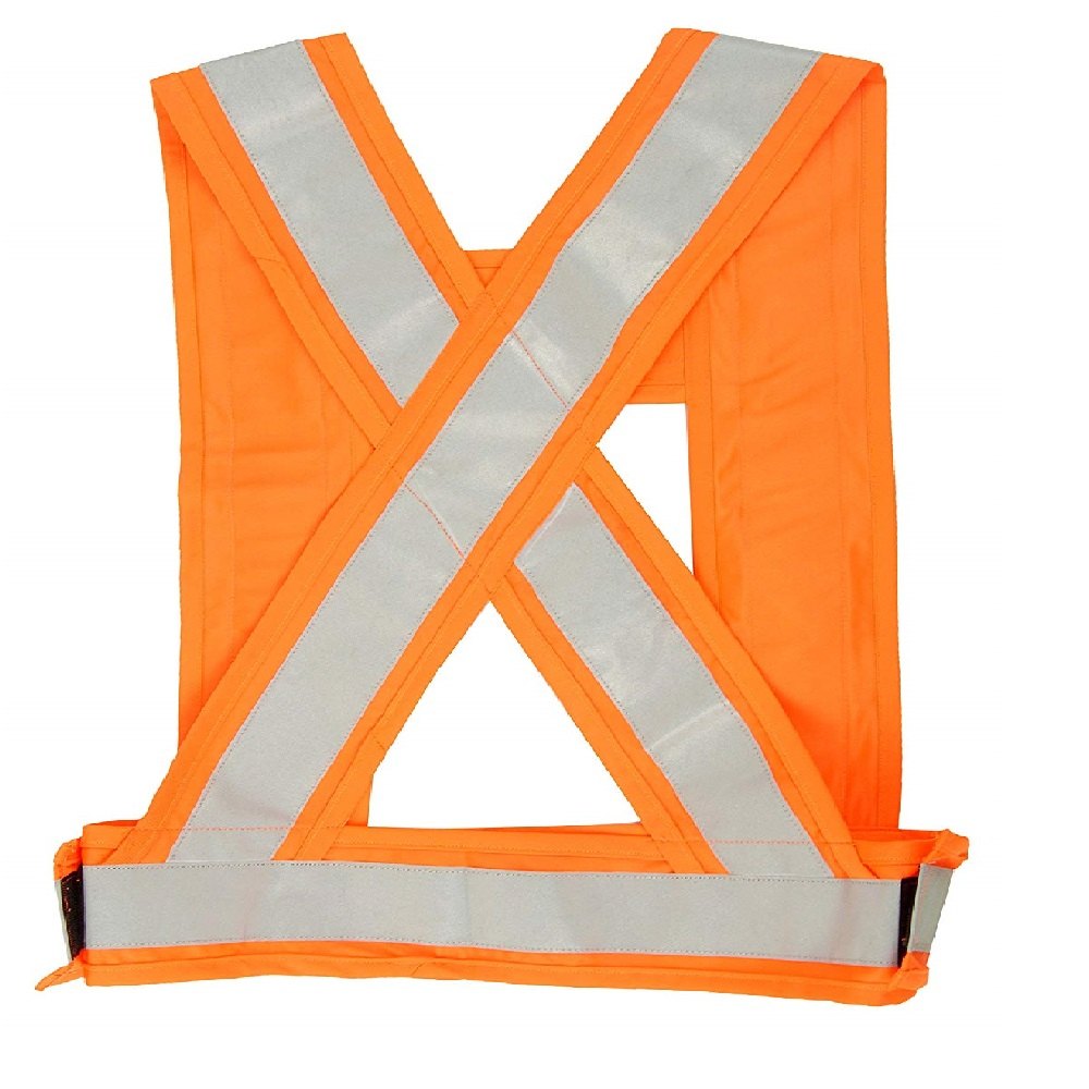 Orange Work Wear Polyester Reflective Cross Belt