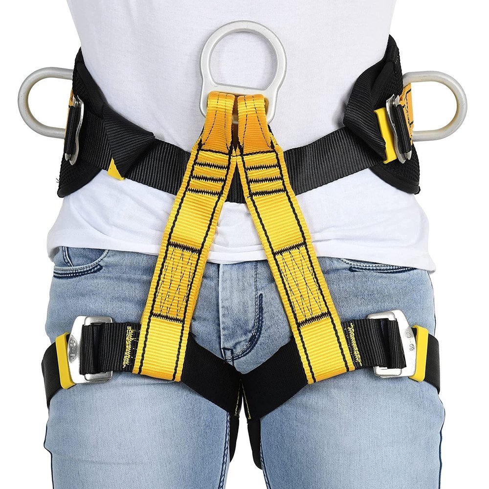 Green, Yellow & Black Half Body Sit Harness, For Industrial & Construction