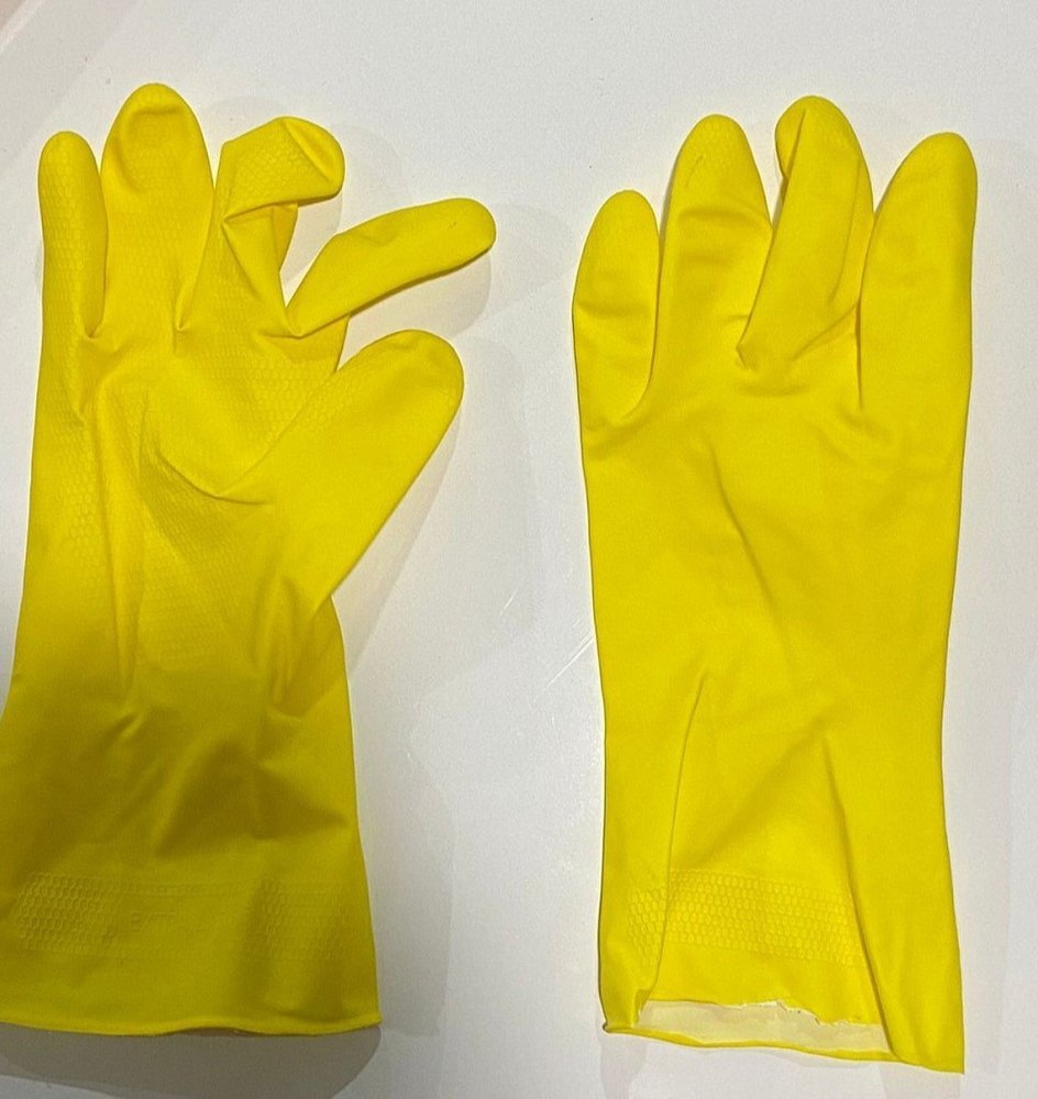 Washable Yellow Abrigo Rubber Hand Gloves Surf-38