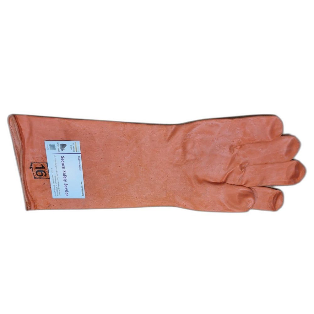 For Construction Secure Safety Orange Rubber Hand Gloves