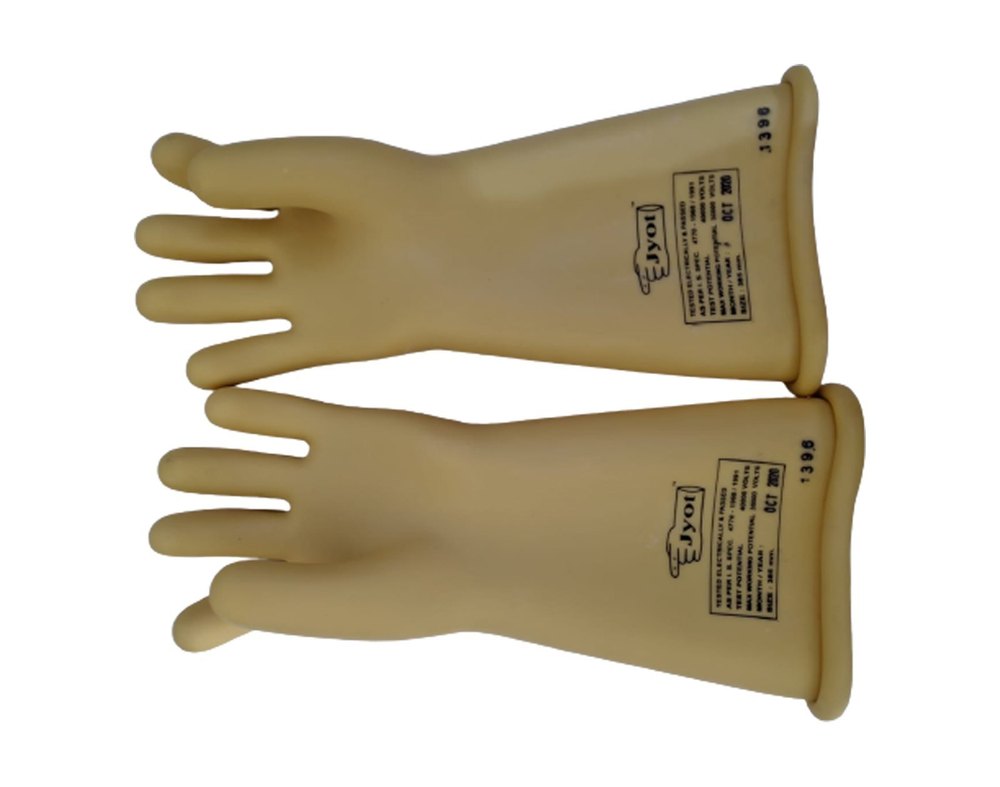 Latex Yellow Electrical Shockproof Safety Gloves