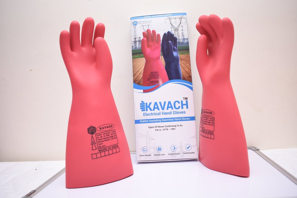 Latex Washable Kavach Electrical Safety Gloves