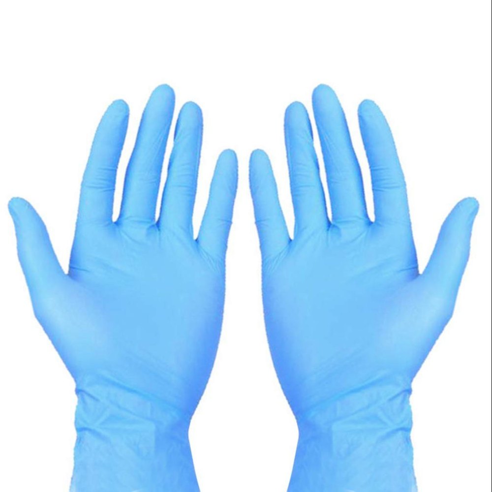 Blue Disposable Nitrile Gloves, Powder Free