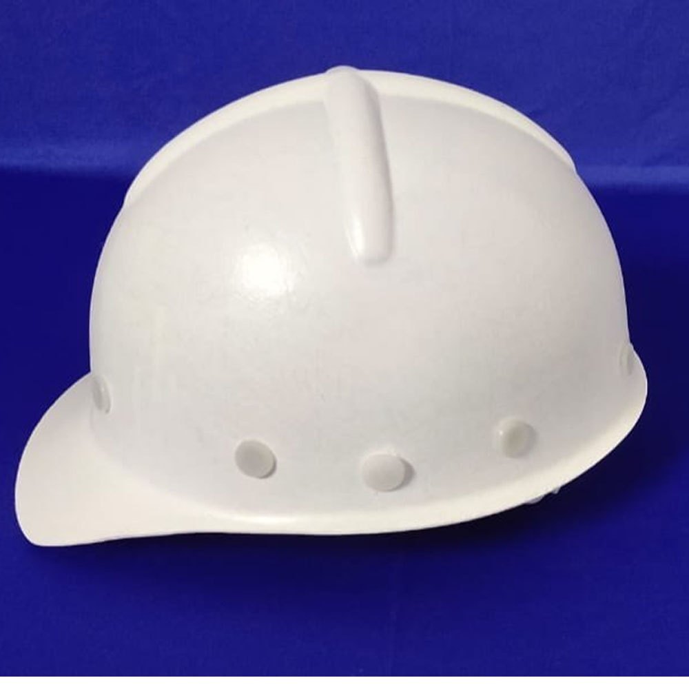 White FRP Matt Finish Nape Strap Head Protection, Size: Medium