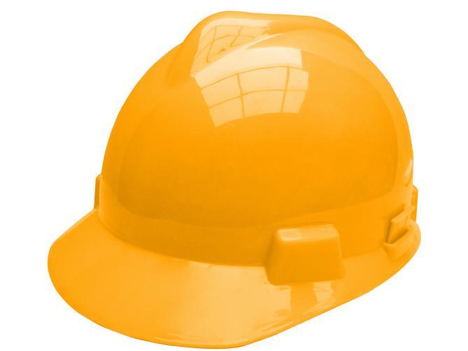 FSH PVC Safety Helmet Plastic Grip Dark Yellow, For Industrial
