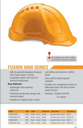 UDYOGI ABS SAFETY HELMET Fusion 6000 Series, Size: Medium
