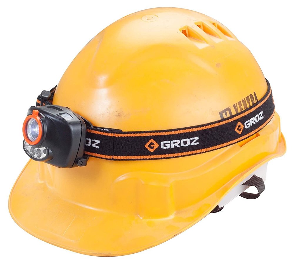 ABS Yellow Mining Headlamps Helmets, Size: Large