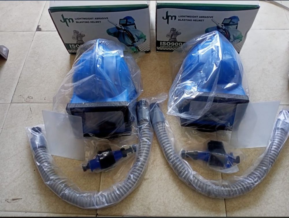 Blue Jm Blasting helmet, Size: Flaxibal