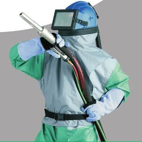 Blue PE Sand Blast Helmet, For Industry