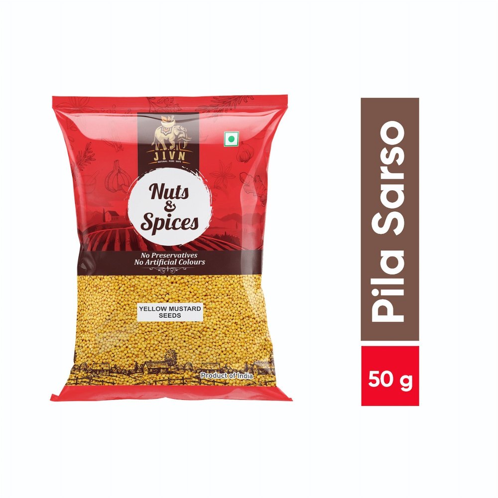 JIVN PREMIUM YELLOW MUSTARD SEED (PILA_SARSO_50_GM)