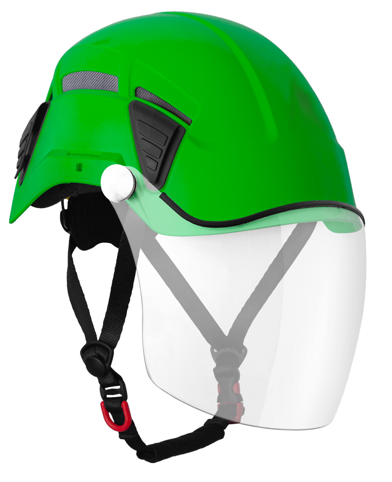 Plastic Green Ultra Helmet with Visor