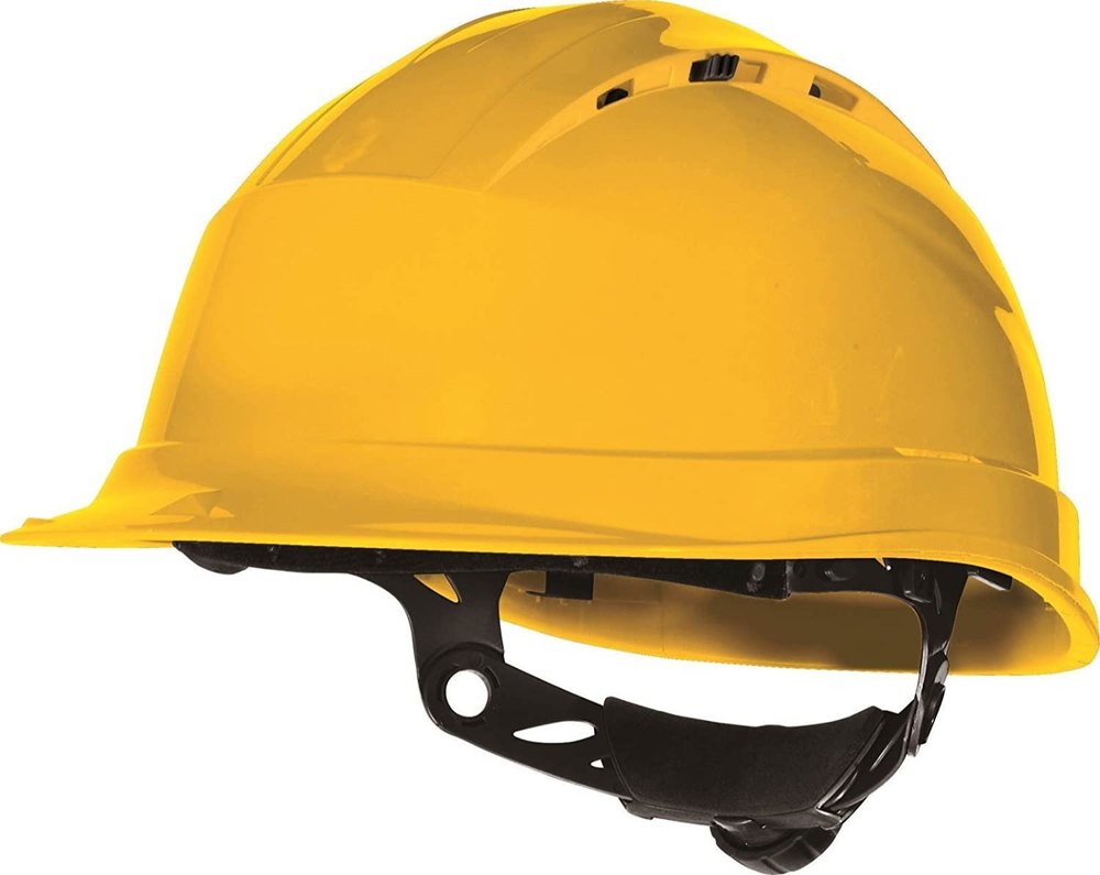 Polypropylene Yellow Delta Plus Quartzup III Safety Helmet, Size: Adjustable